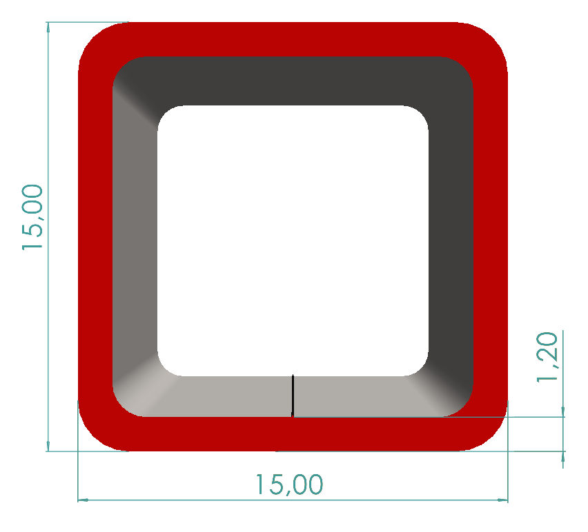 15x15x1,20 mm Kutu Profili