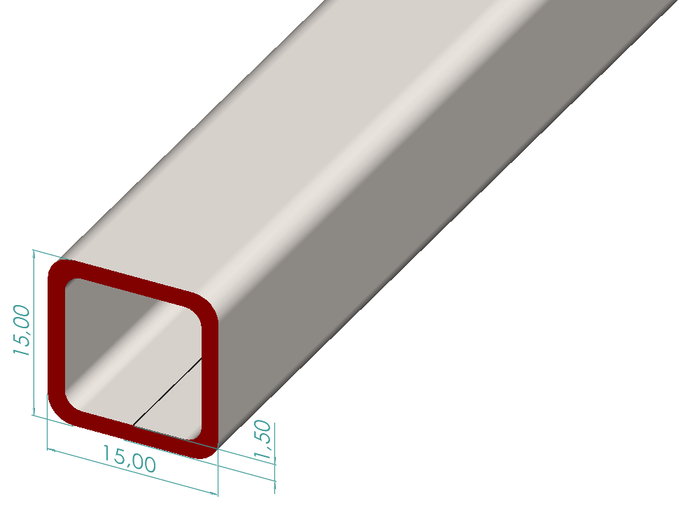 15x15x1,50 mm Kutu Profili