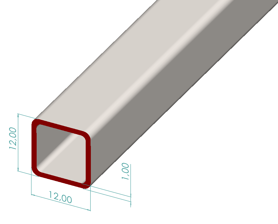 12x12x1,00 mm Kutu Profili