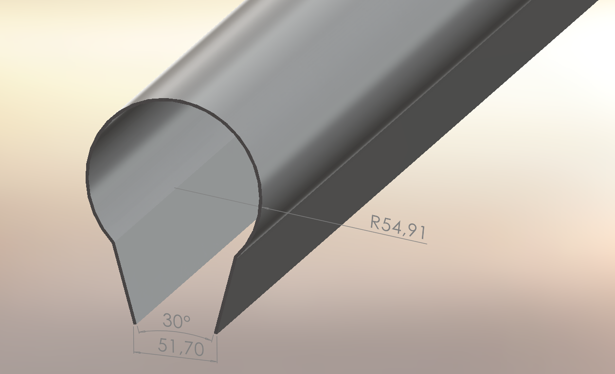 ALUMINIUM-KREISPROFIL MIT OFFENER FUGE