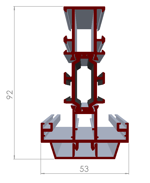 ALUMİNYUM PENCERE ORTA KAYIT PROFİLİ