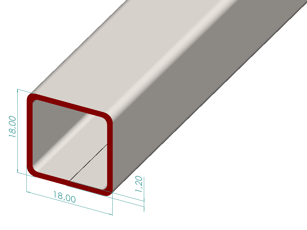 18x18x1,20 mm Kutu Profili