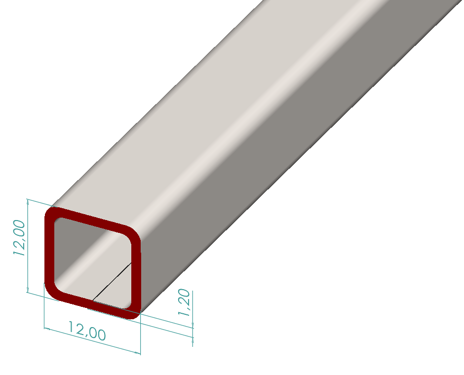 12x12x1,20 mm Kutu Profili