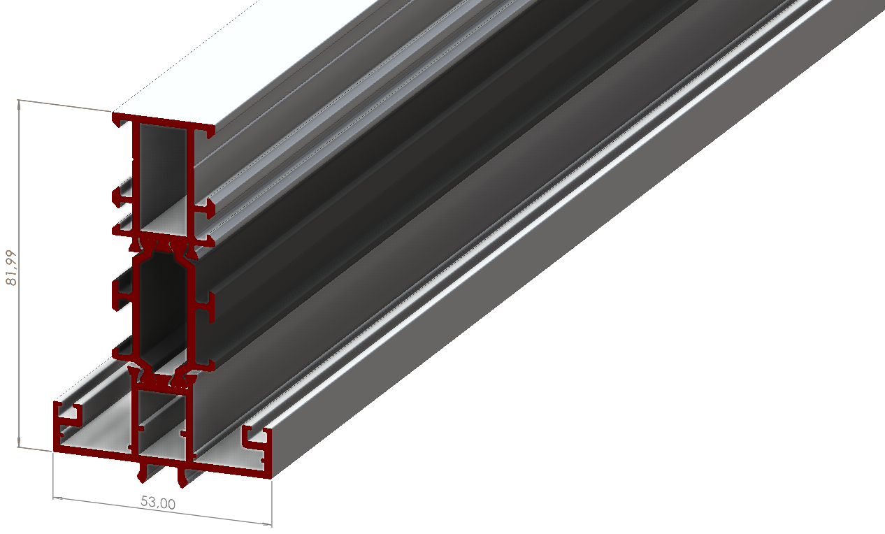 ALUMİNYUM PENCERE ORTA KAYIT PROFİLİ