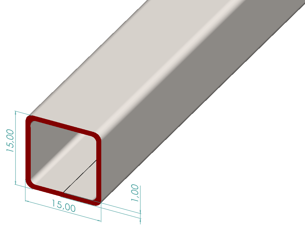 15x15x1,00 mm Kutu Profili