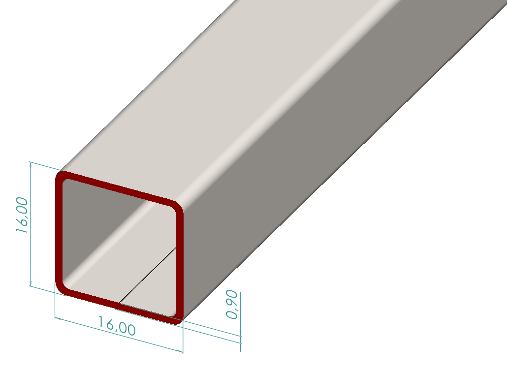 16x16x0,90 mm Kutu Profili