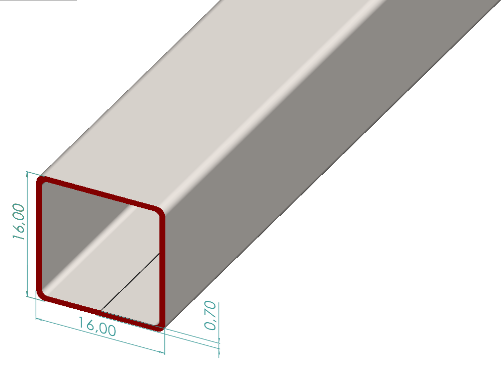 16x16x0,70 mm Kutu Profili