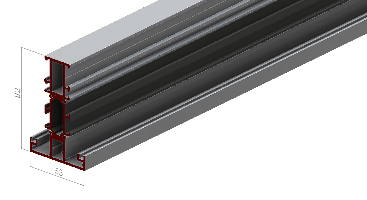 ALUMİNYUM PENCERE ORTA KAYIT PROFİLİ