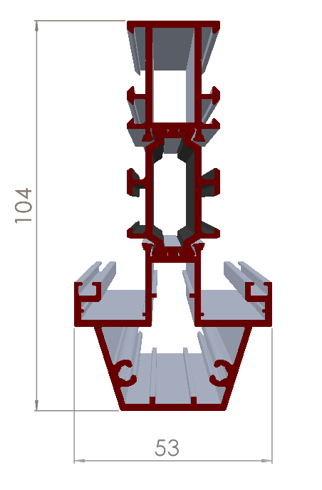 ALUMİNYUM PENCERE ORTA KAYIT PROFİLİ