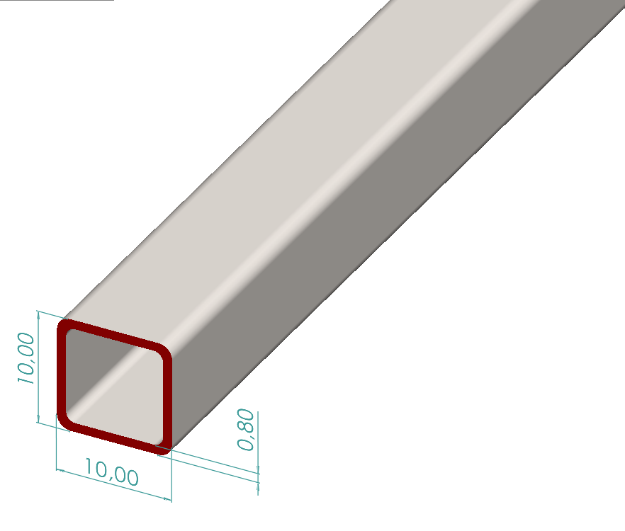 10x10x0,80 Kutu Profili