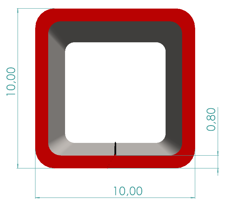 10x10x0,80 Kutu Profili