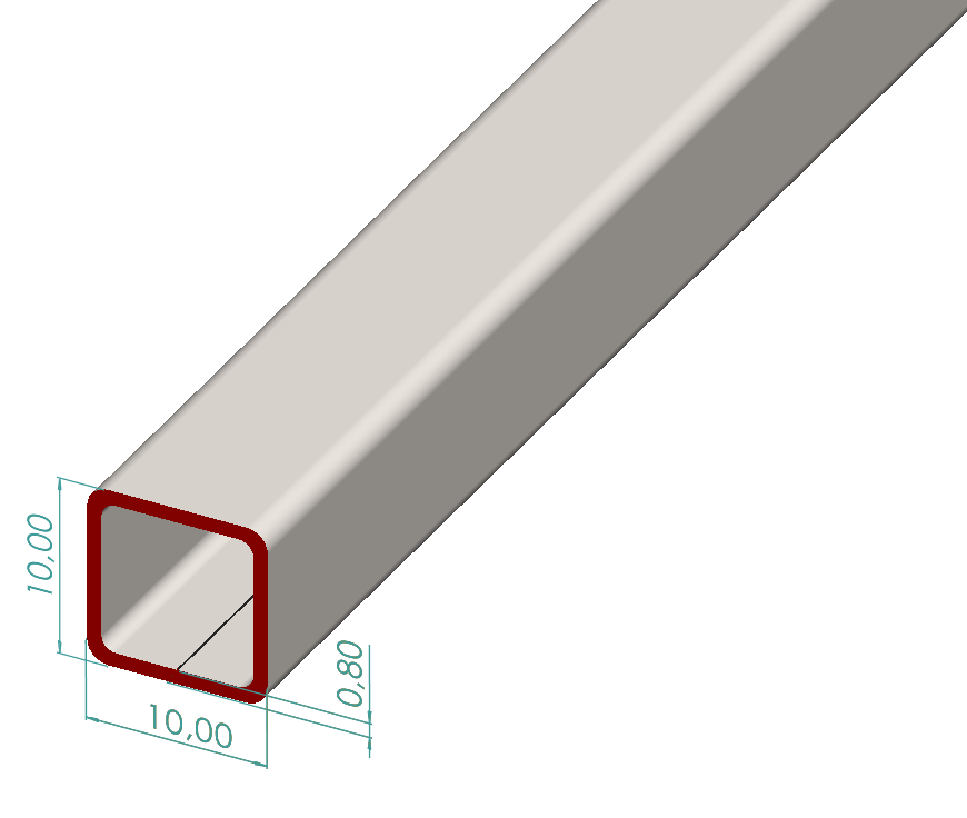10x10x0,80 Kutu Profili