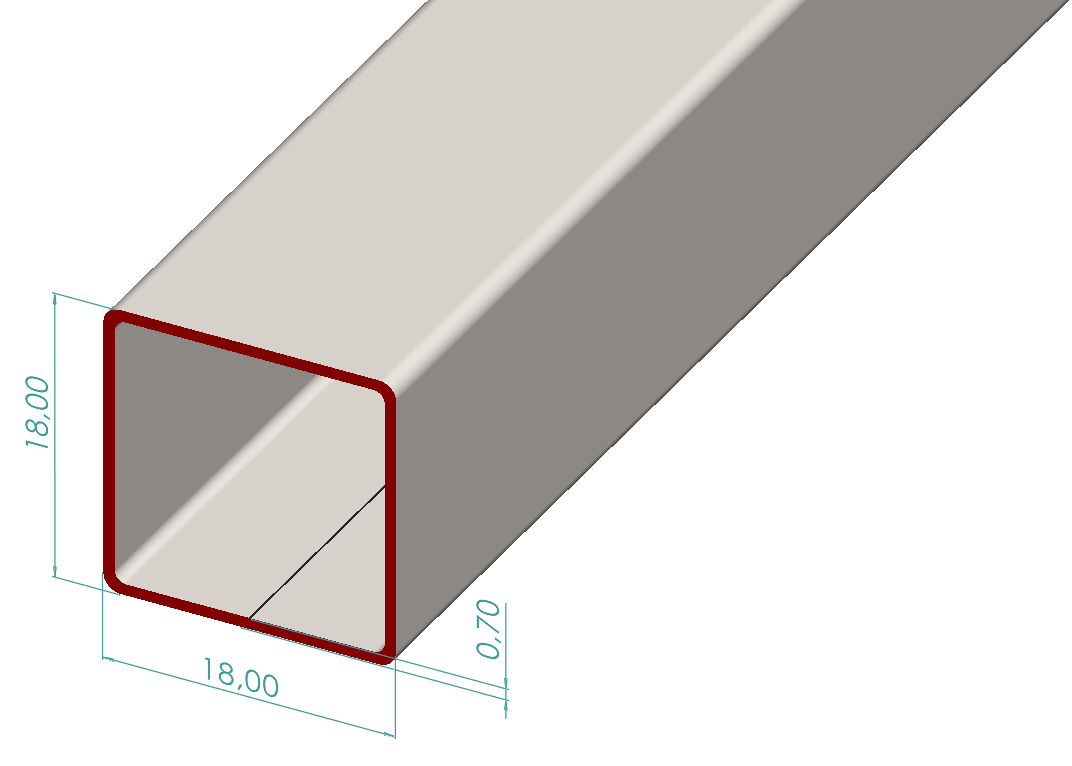 18x18x0,70 mm Kutu Profili