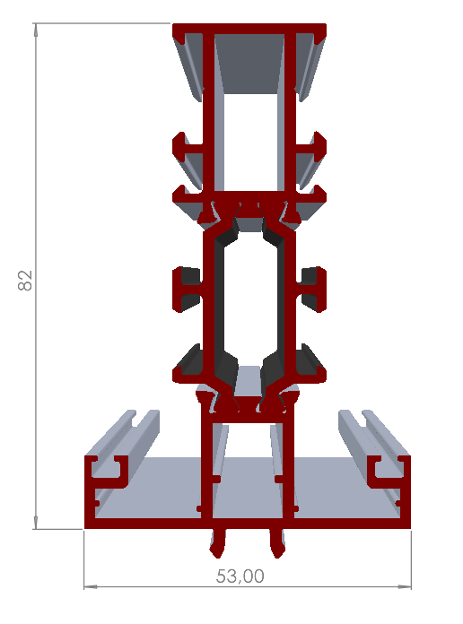 ALUMİNYUM PENCERE ORTA KAYIT PROFİLİ