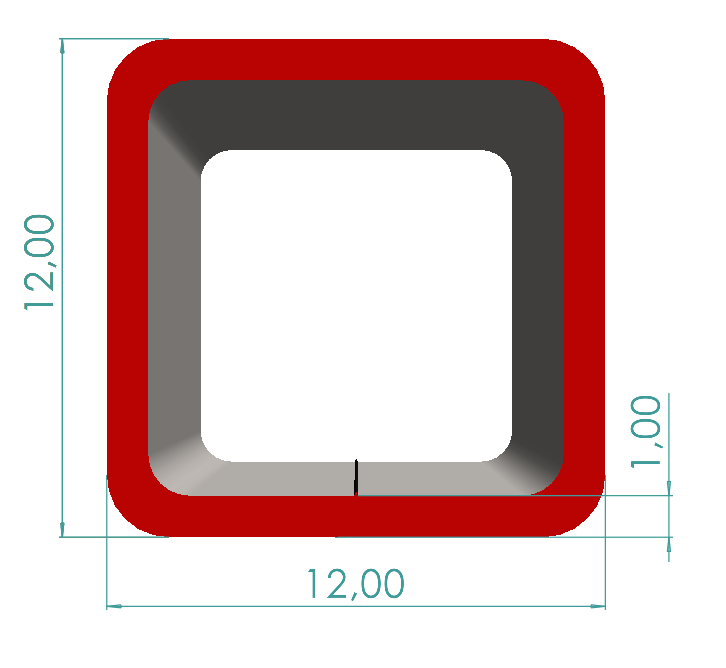 12x12x1,00 mm Kutu Profili