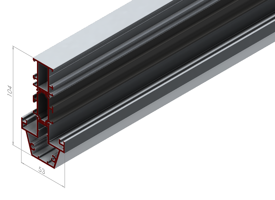 ALUMİNYUM PENCERE ORTA KAYIT PROFİLİ